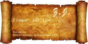 Zieger Júlia névjegykártya